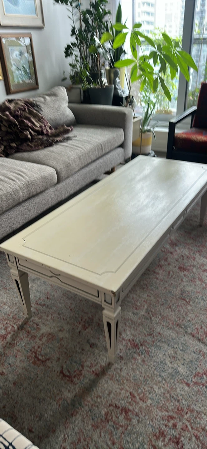Vintage Cream Rectangular Coffee Table