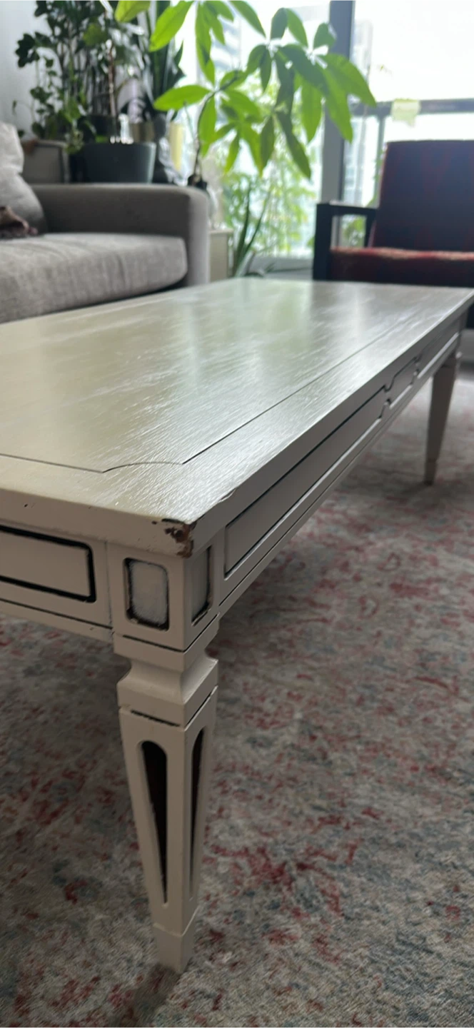 Vintage Cream Rectangular Coffee Table - photo 2