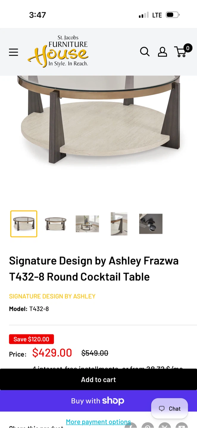 Signature Design by Ashley Frazwa Round Cocktail Table - photo 2