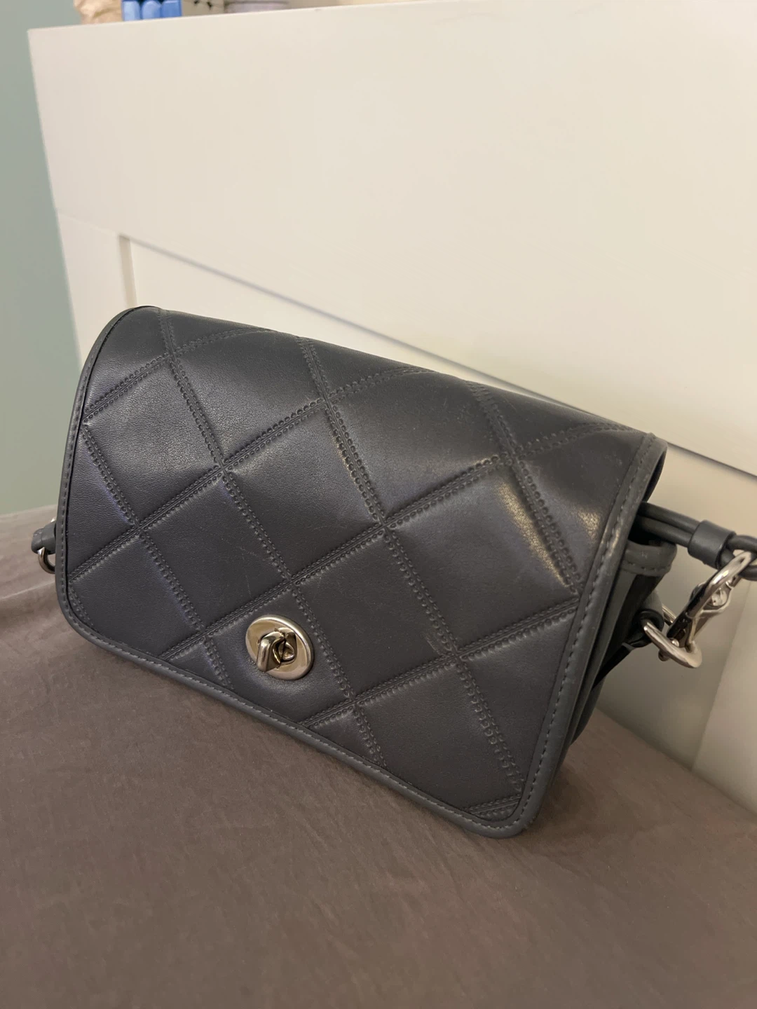 Coach legacy Quilted Leather Crossbody Bag - Dark Grey