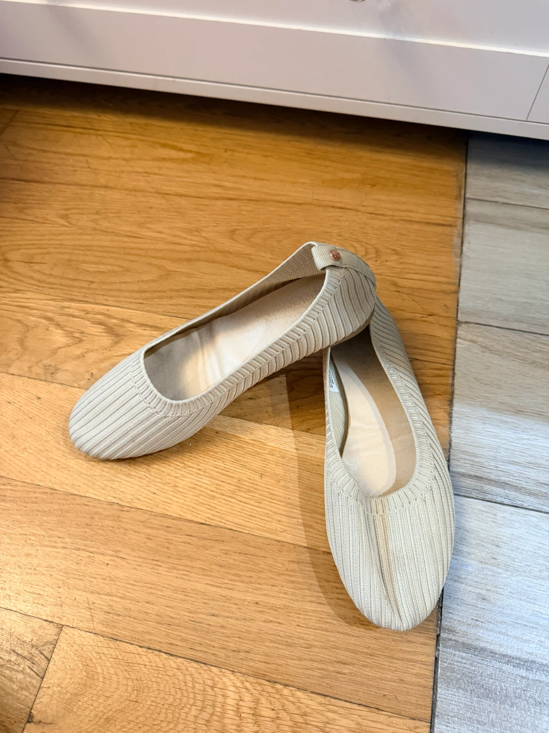 Women's Beige Knit Ballet Flats - photo 2