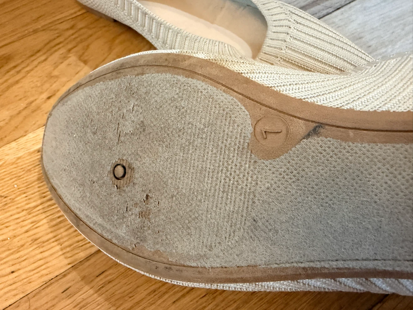 Women's Beige Knit Ballet Flats - photo 3