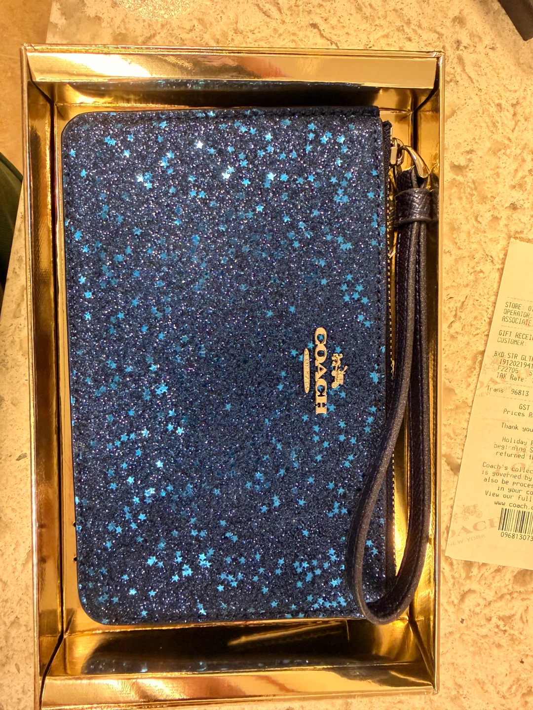 Coach Glitter Star Wristlet Pouch