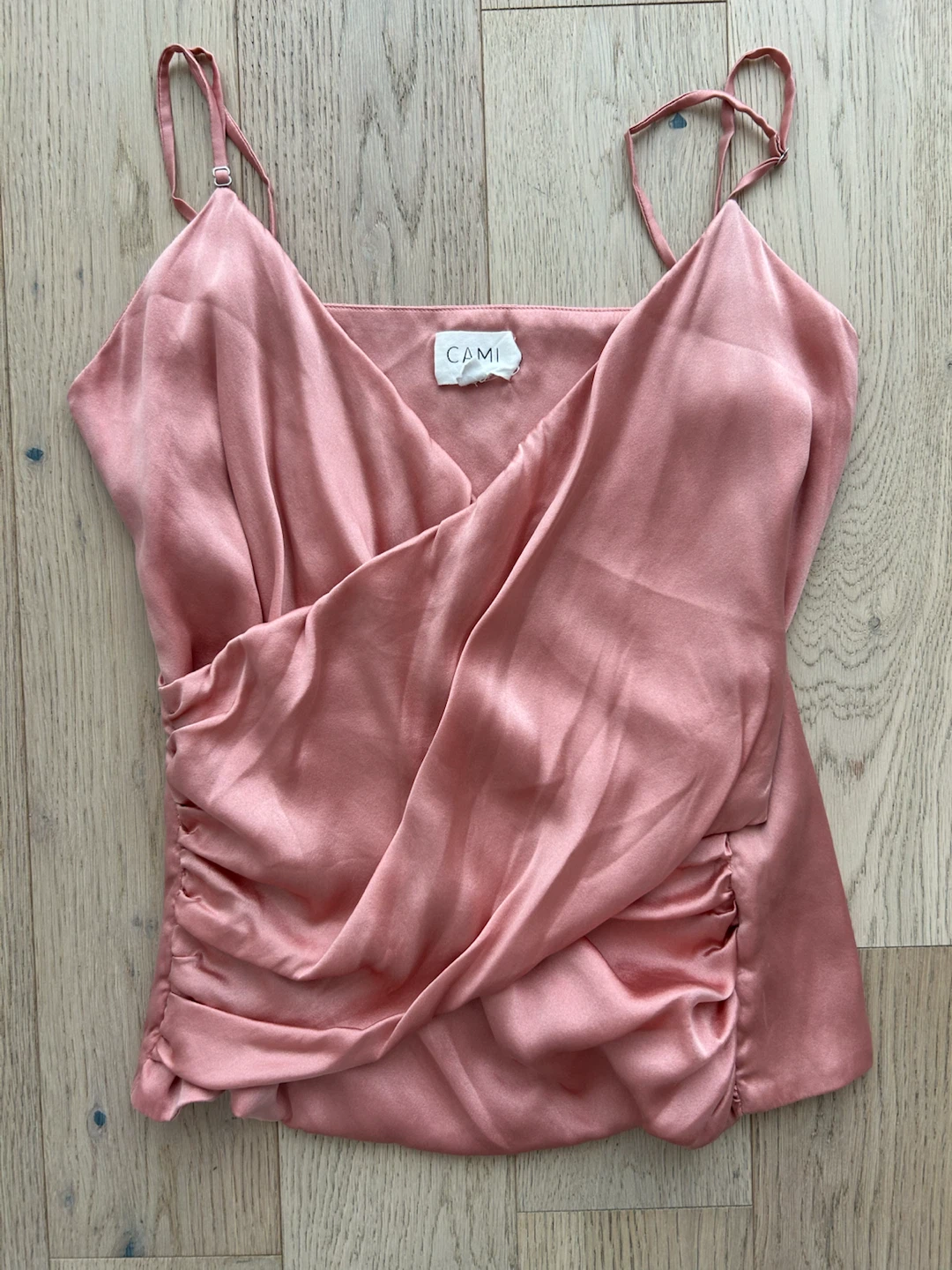 Cami NYC Pink Ruched Silk Blend Camisole