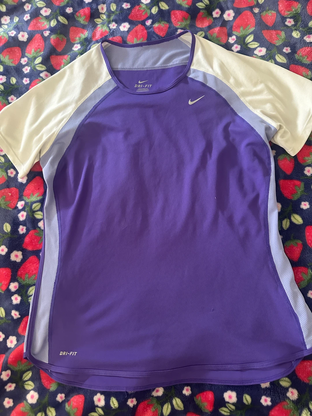 Nike Dri-Fit T Shirt Purple/Cream -