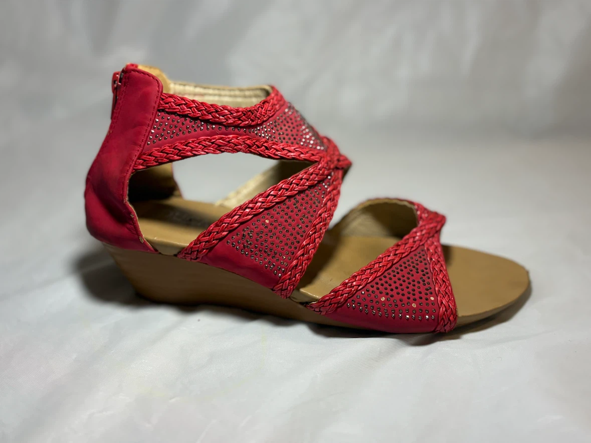 Red Sparkly Wedge Sandals - photo 3