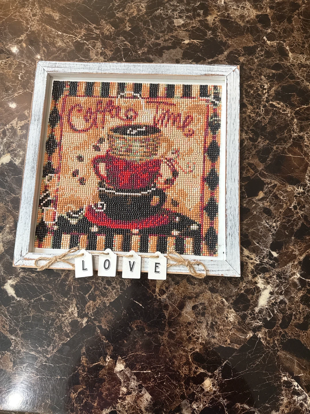 Coffee Time Diamond Art Framed Picture