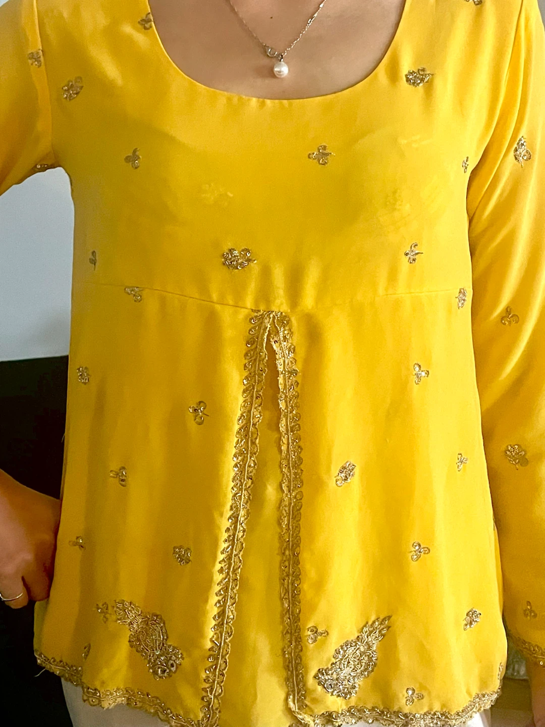 Yellow Embellished Kurti