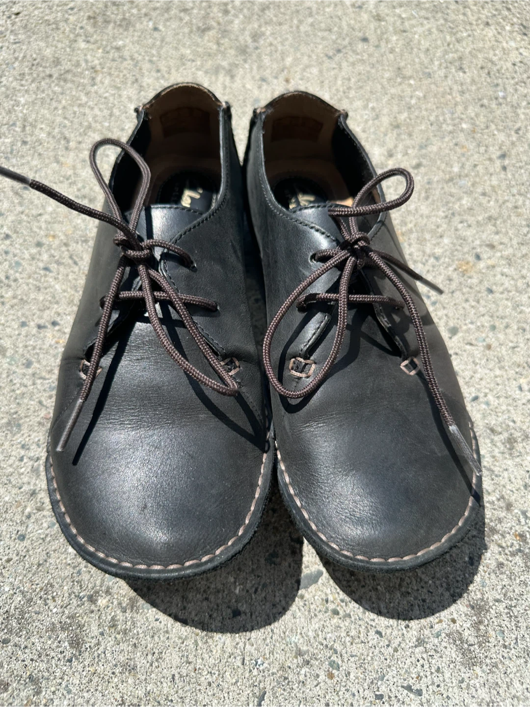 Clarks Artisan Black Leather Lace-Up Shoes