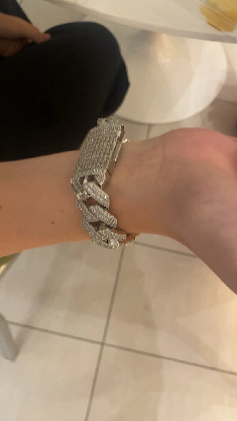 7 inch iced out Cuban chain bracelet 20mm with vvs cz diamonds - photo 3
