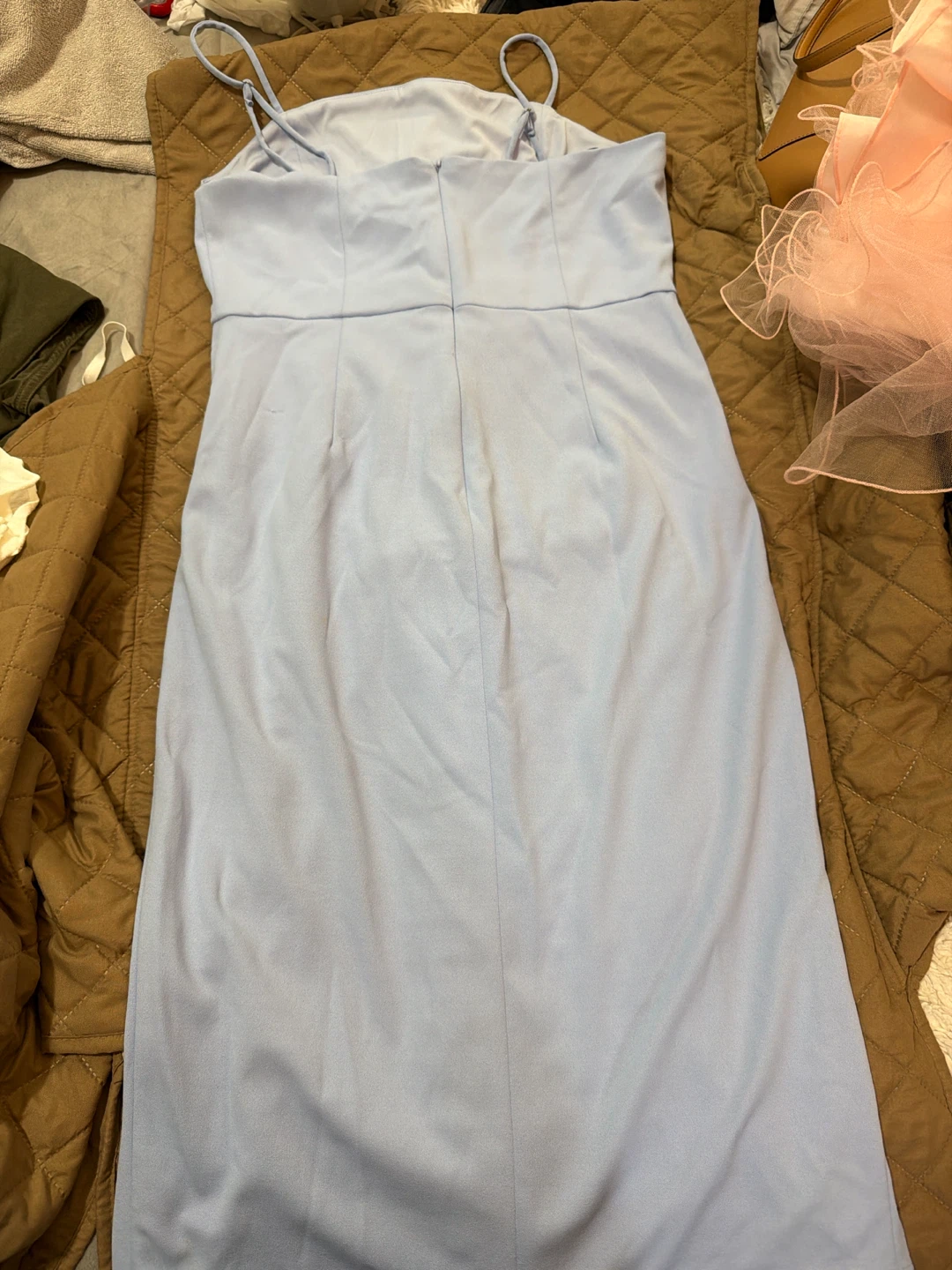 Light Blue Spaghetti Strap Midi Dress - photo 2