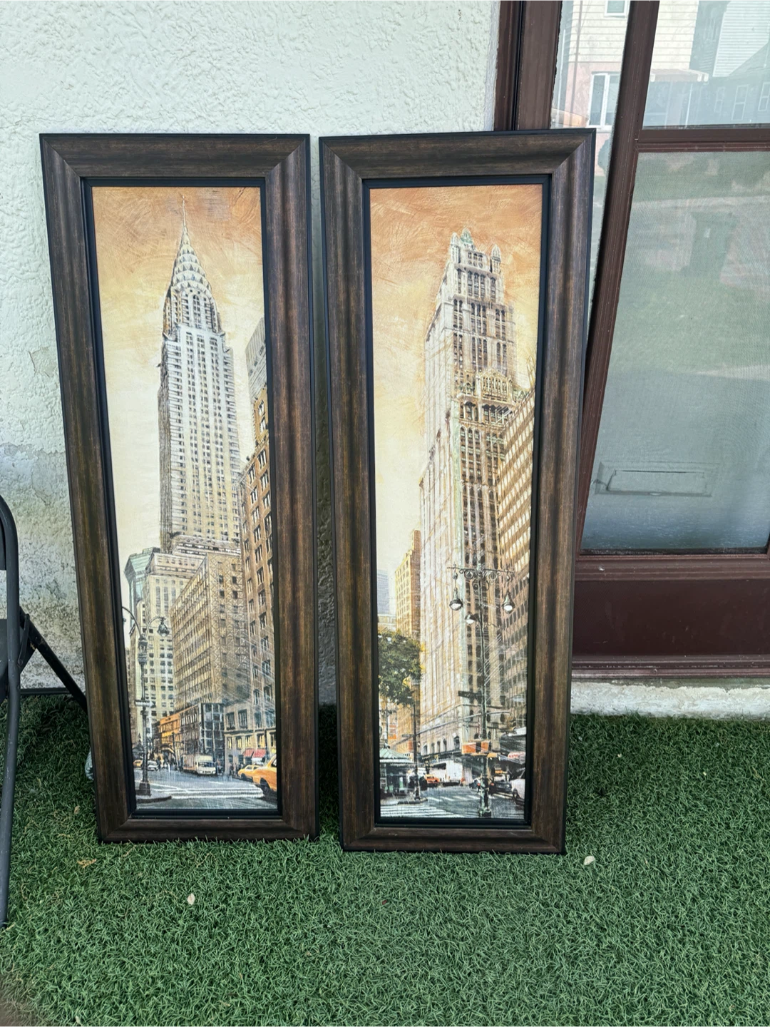 Set of 2 Framed New York City Skyline Art Prints