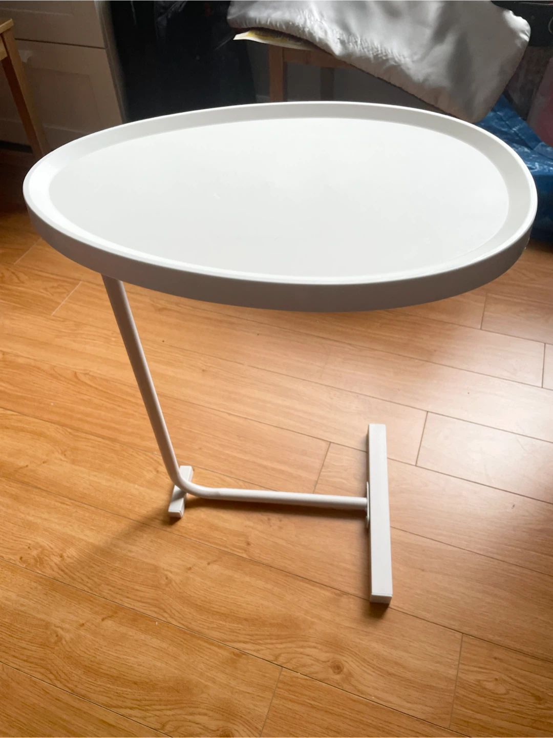 White Oval Side Table