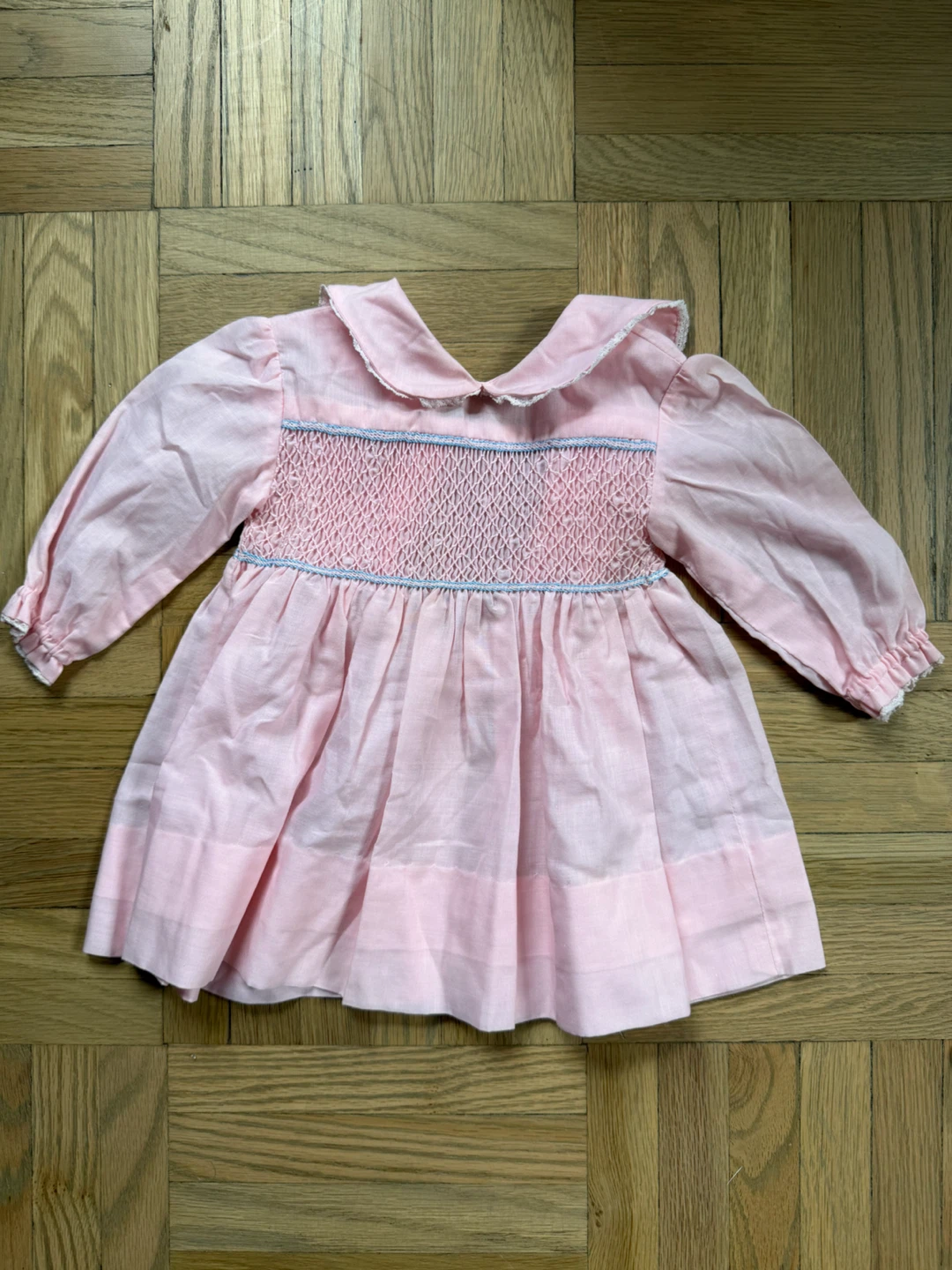Brand New Pink Baby Smocked Dress with Peter Pan Collar