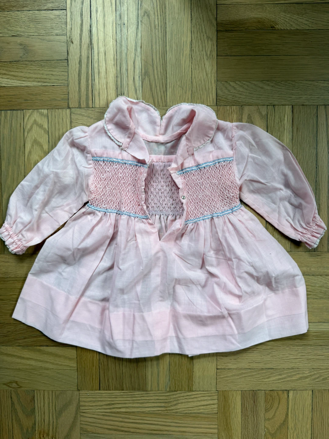 Brand New Pink Baby Smocked Dress with Peter Pan Collar - photo 2