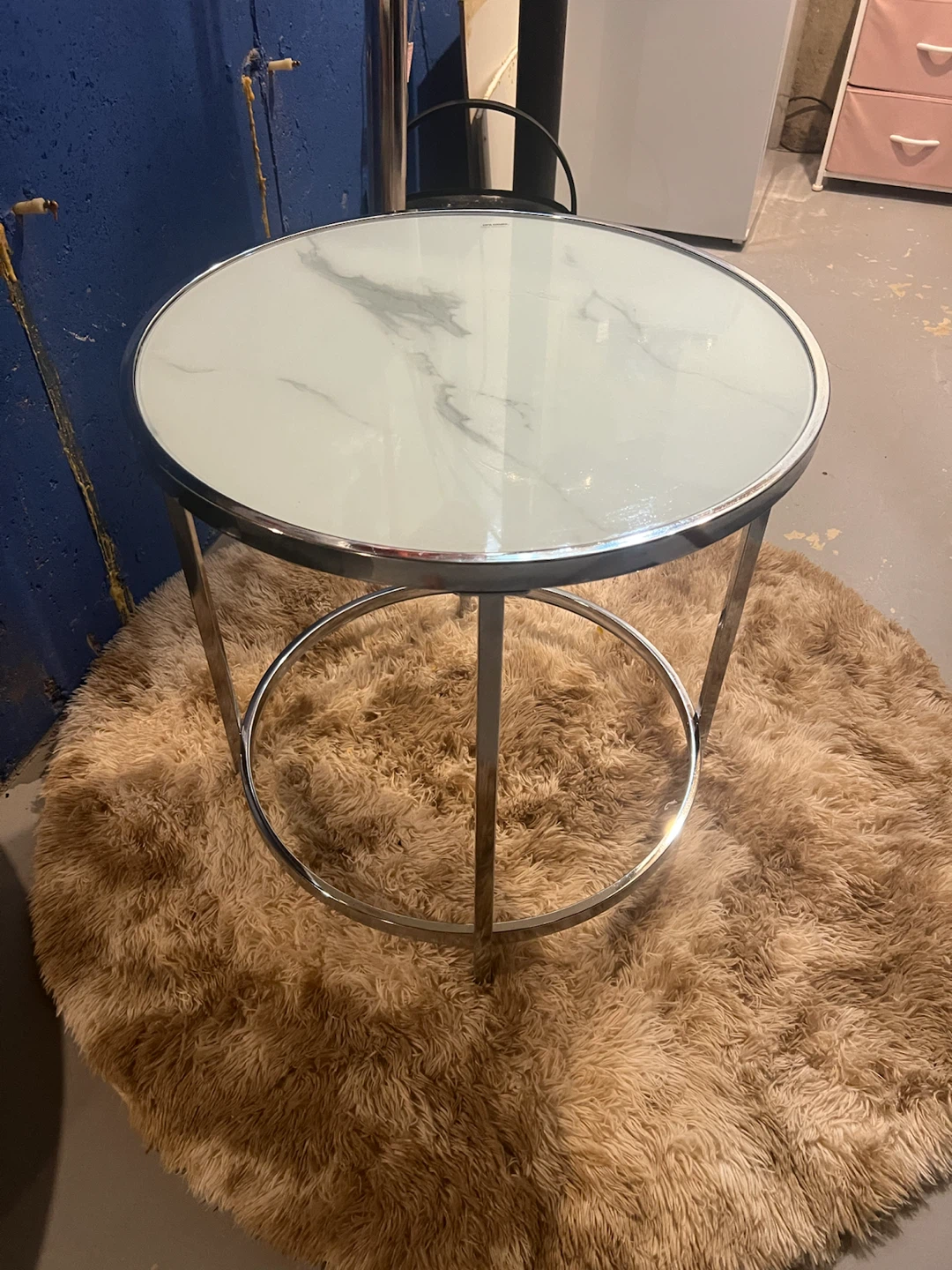 Round Side Table with Marble Top - photo 2