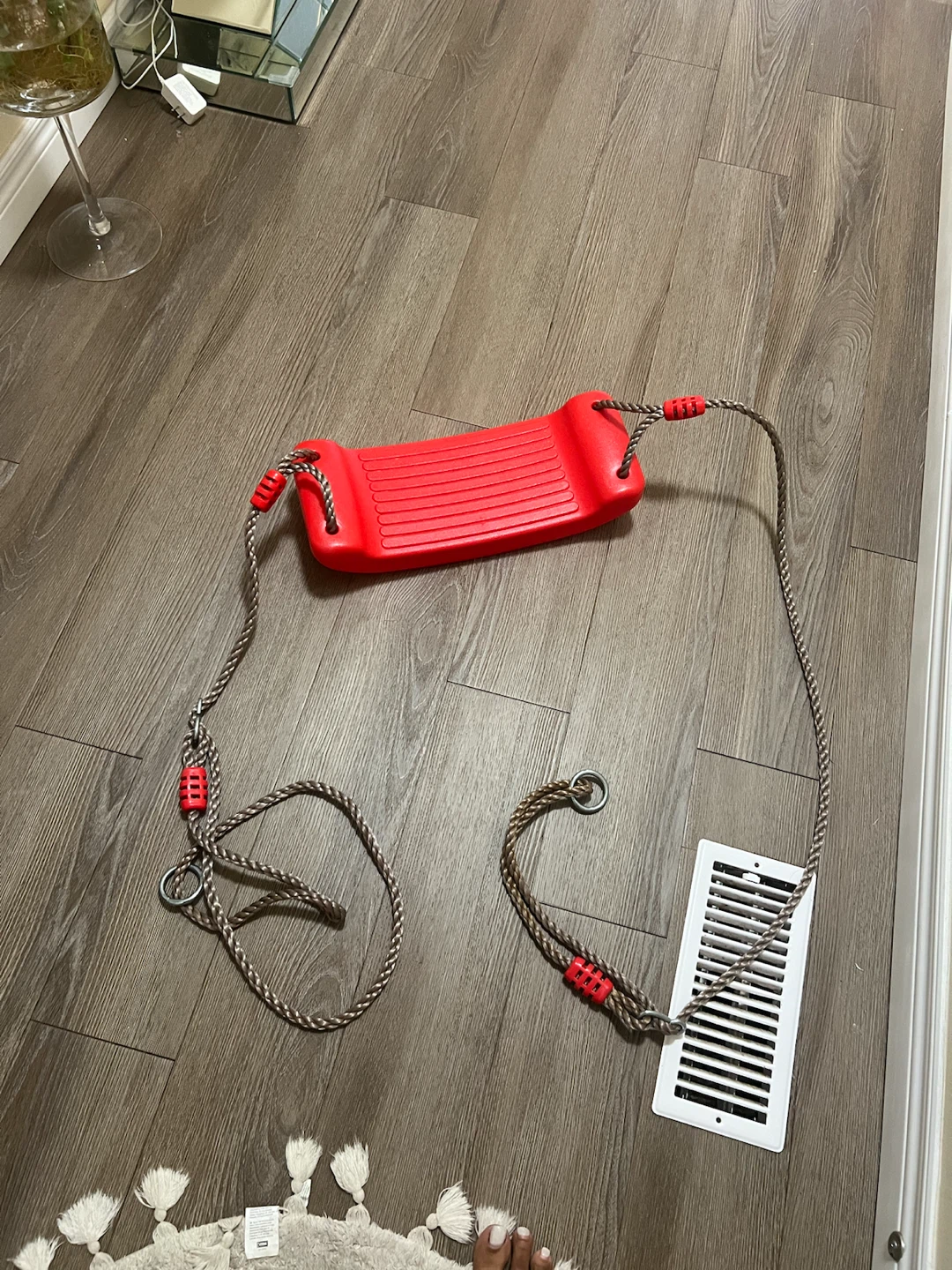 Red Plastic Swing Seat with Rope - photo 2