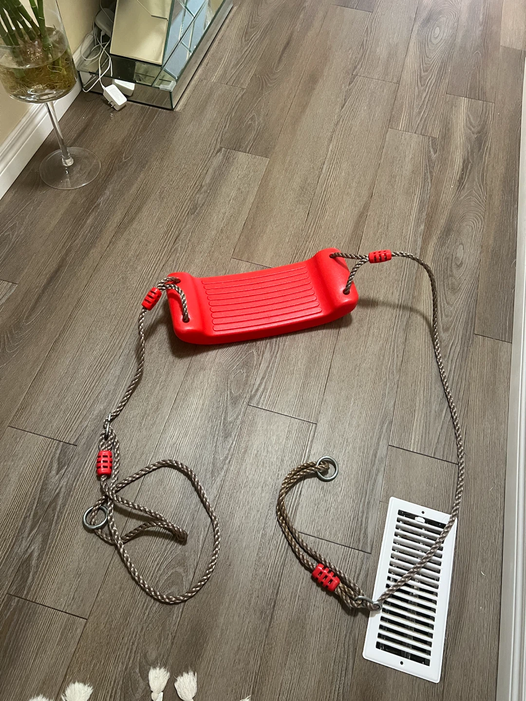 Red Plastic Swing Seat with Rope - photo 3
