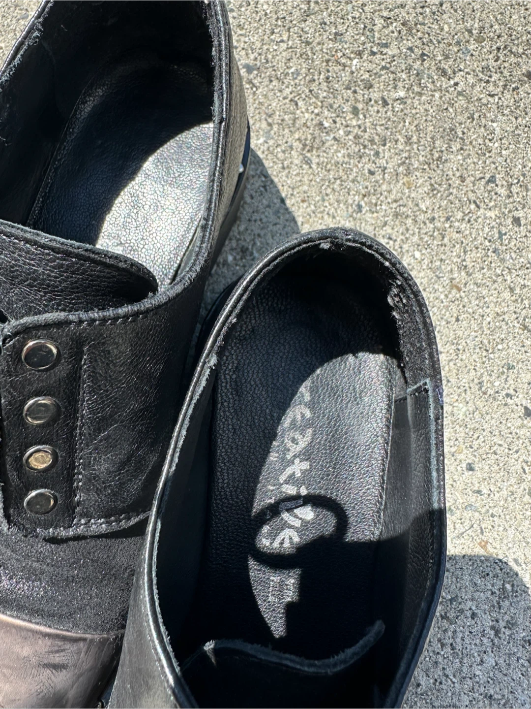 Black Leather & Suede Cap Toe Oxford Shoes - photo 2