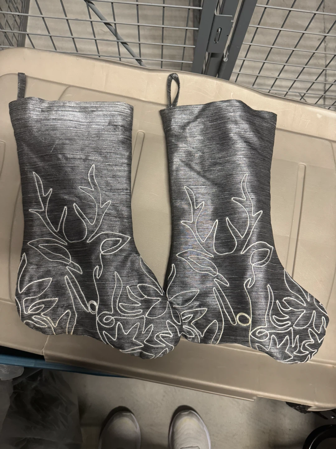 Christmas Stockings with Deer Design (Set of 2)