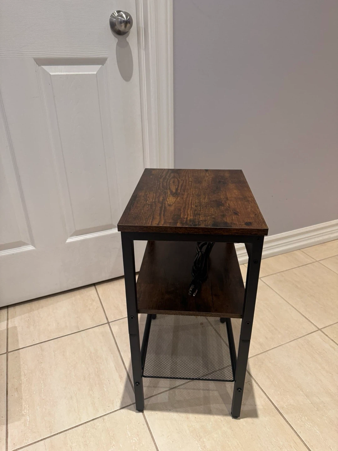 End Table with Built-in Outlet and USB Ports - photo 2