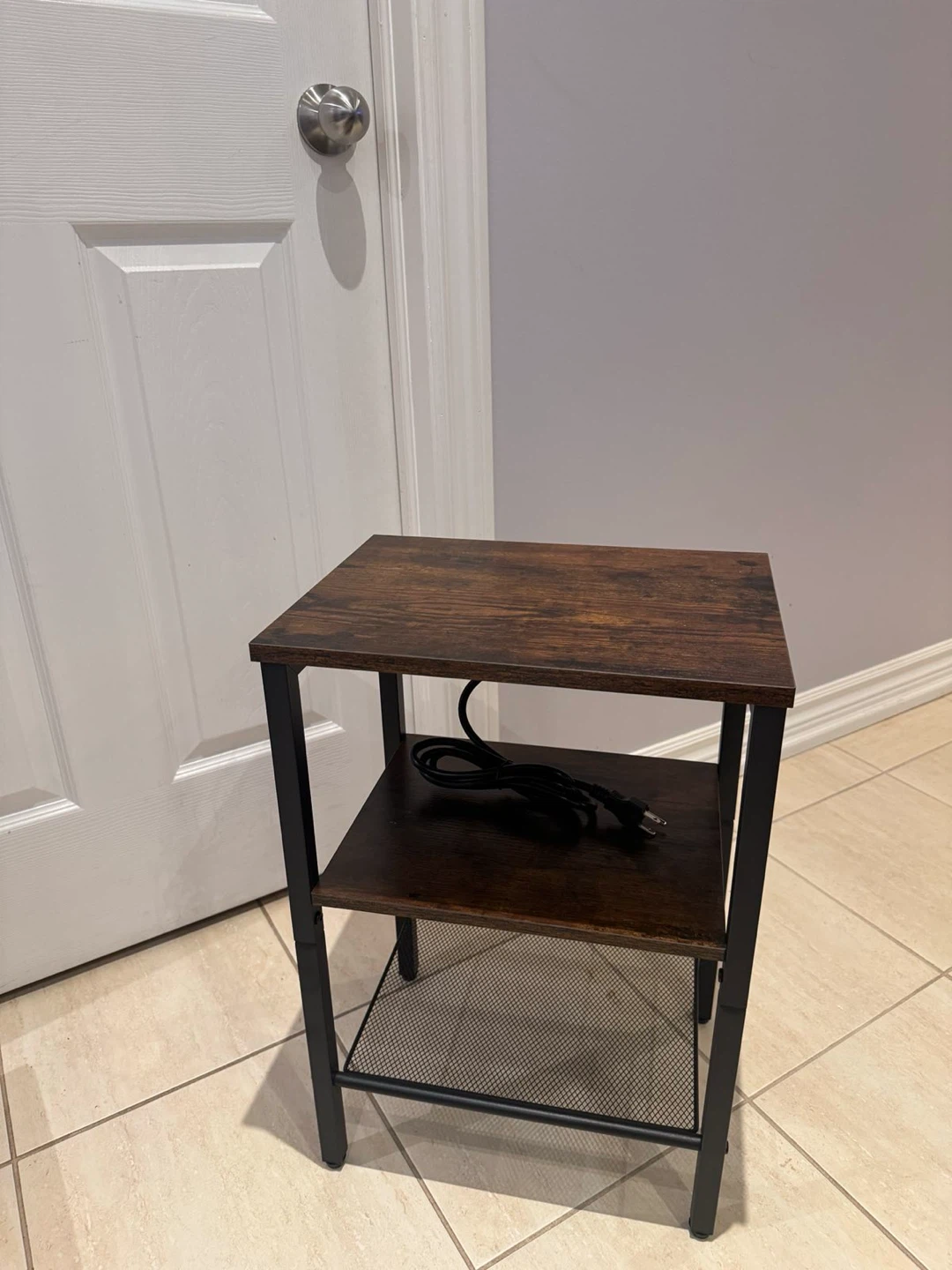 End Table with Built-in Outlet and USB Ports - photo 3