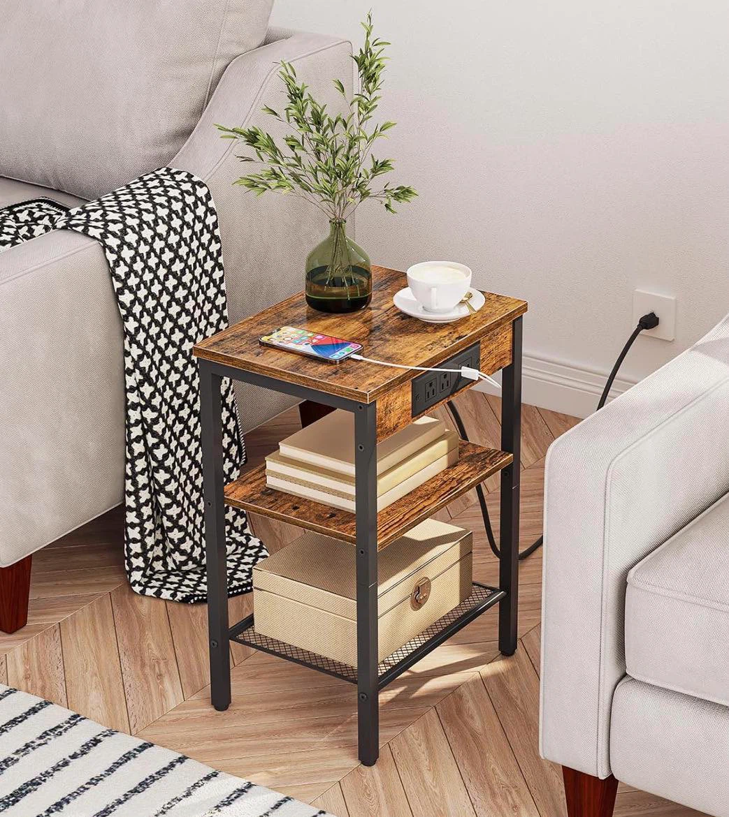 End Table with Built-in Outlet and USB Ports - photo 4