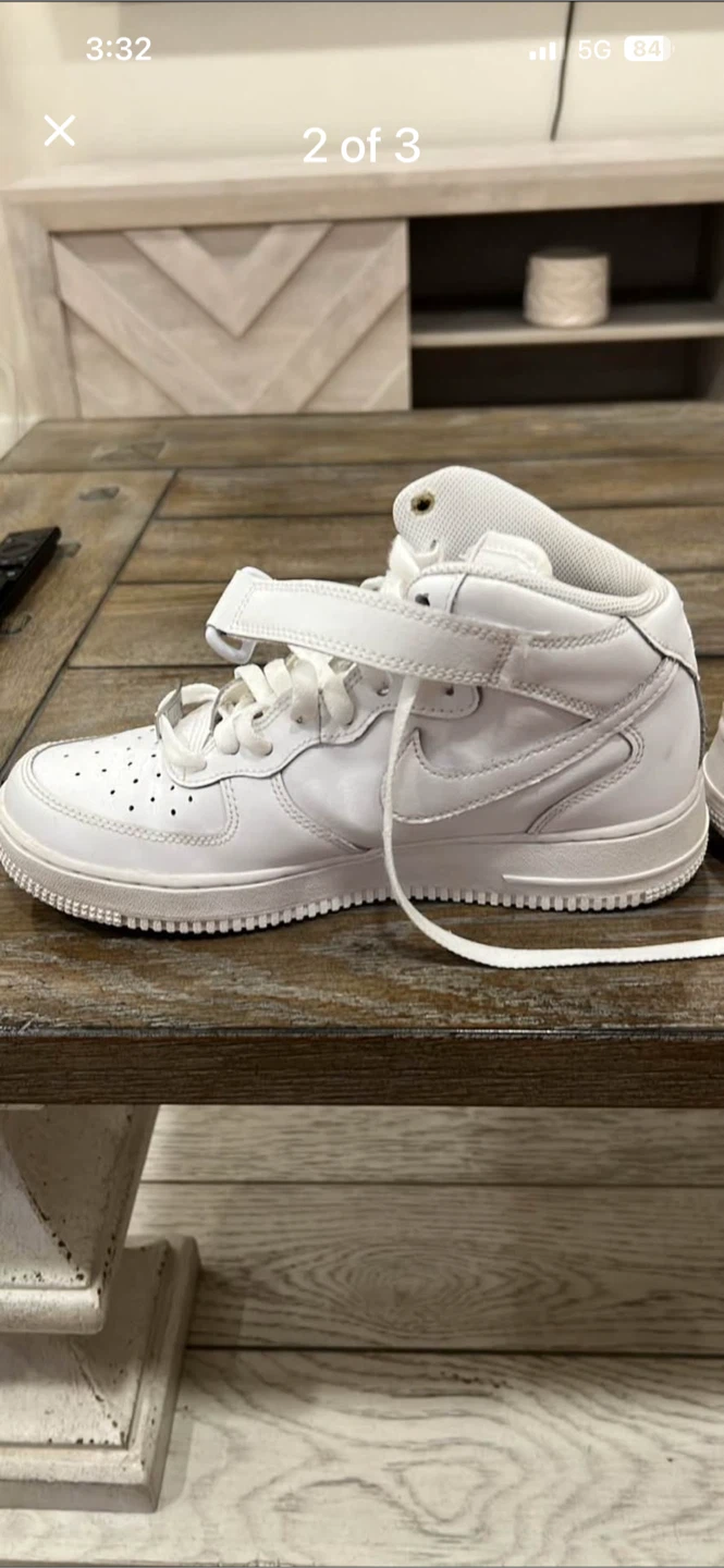 Nike Air Force 1 Mid White Sneakers - photo 3