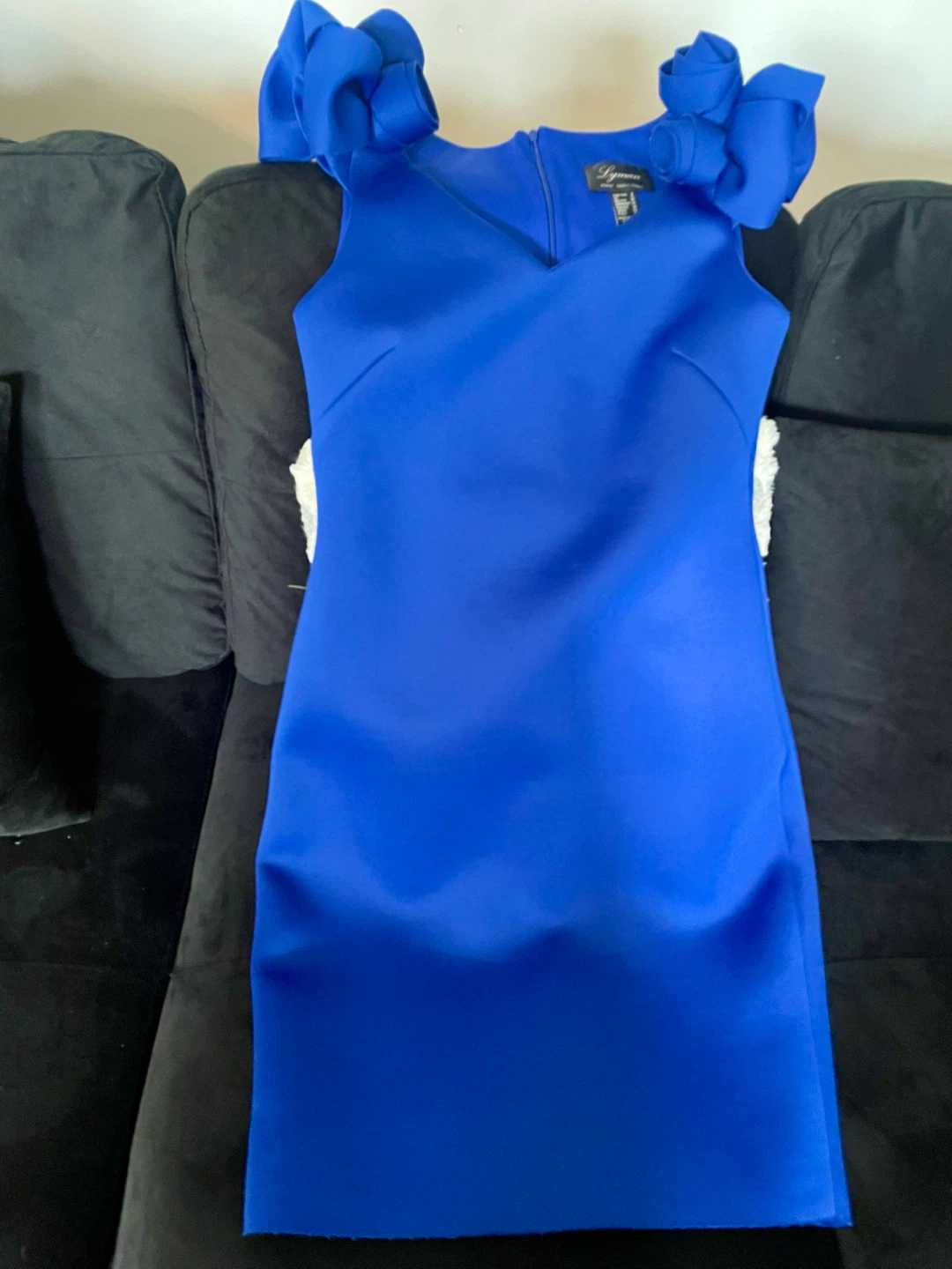 Lyman by Frank Lyman Blue Dress with Bow Details