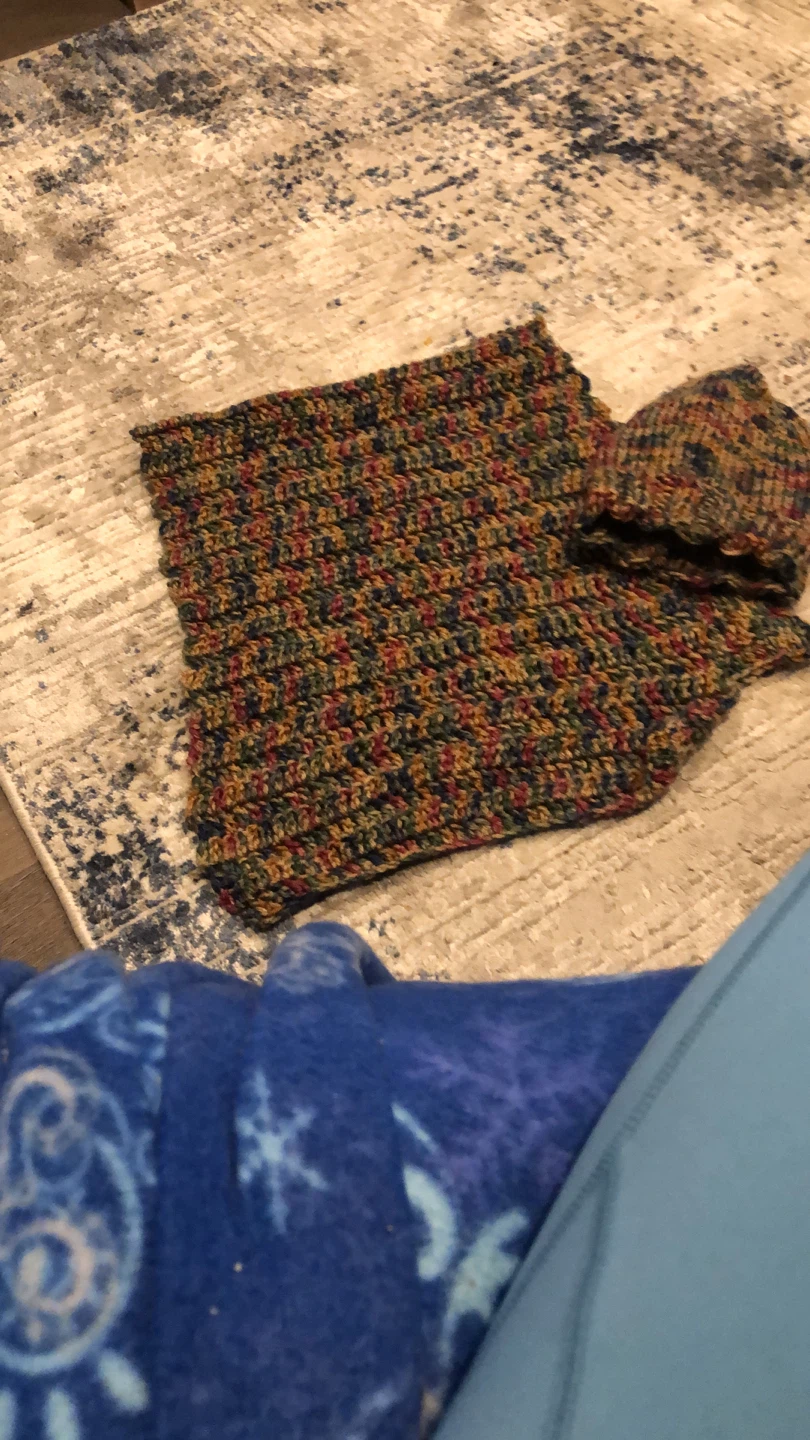 Hand-Knitted Scarf and Hat Set