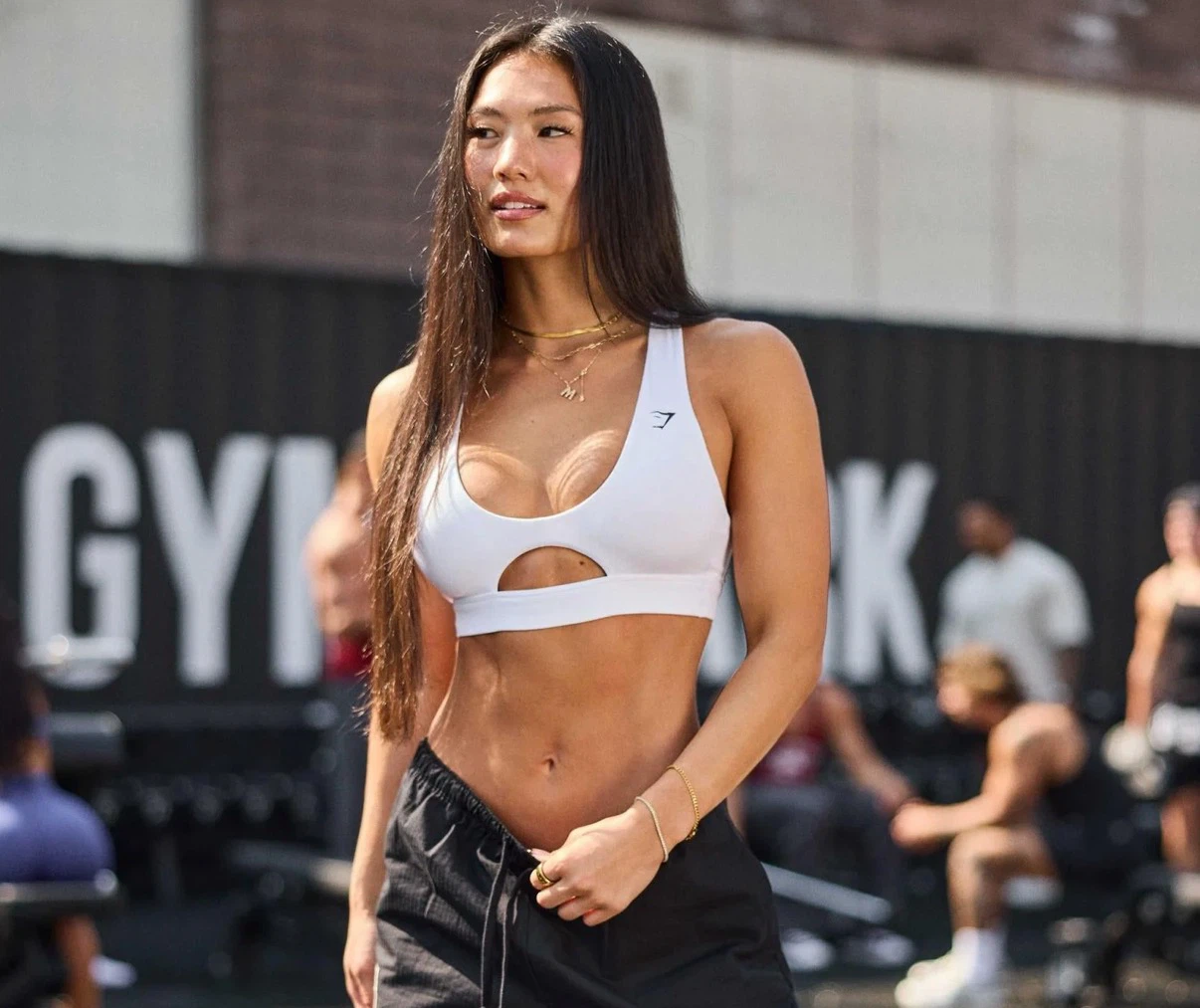 Gymshark White Peekaboo Sports Bra