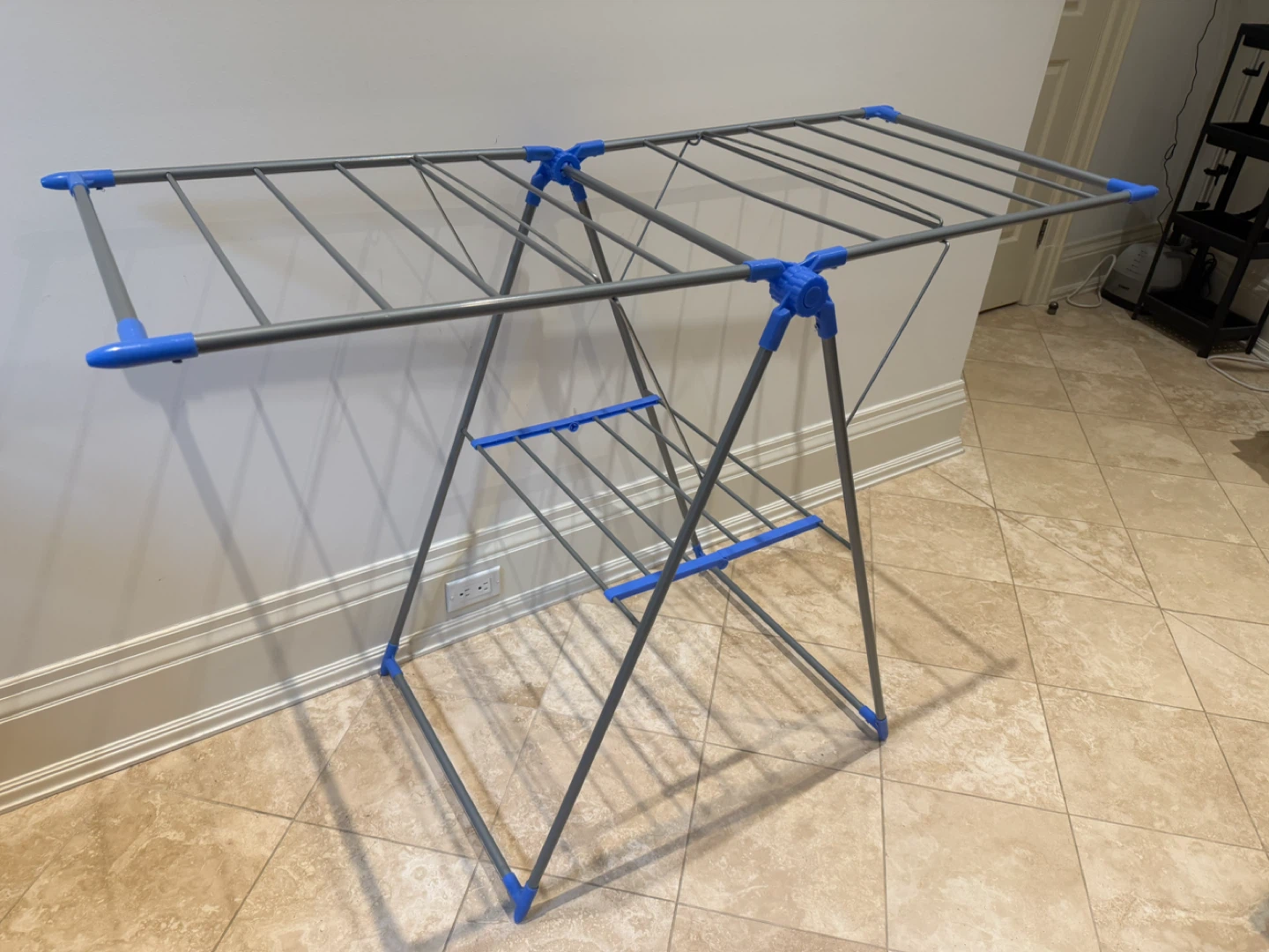 Collapsible Drying Rack with Blue Accents - photo 2