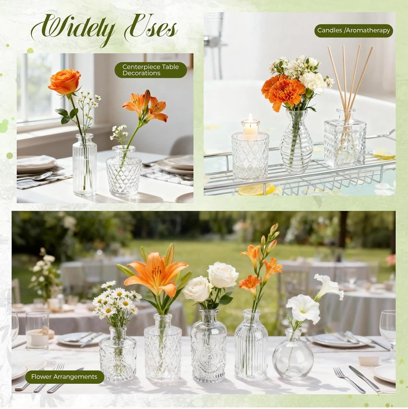 New 29 Small Clear Glass Bud Vases - photo 3