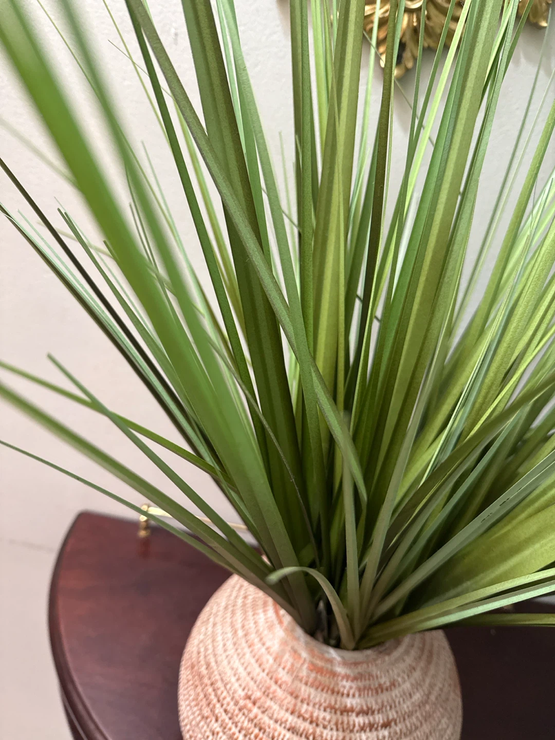 Decorative Faux Grass Plant in Woven Basket Pot - photo 4
