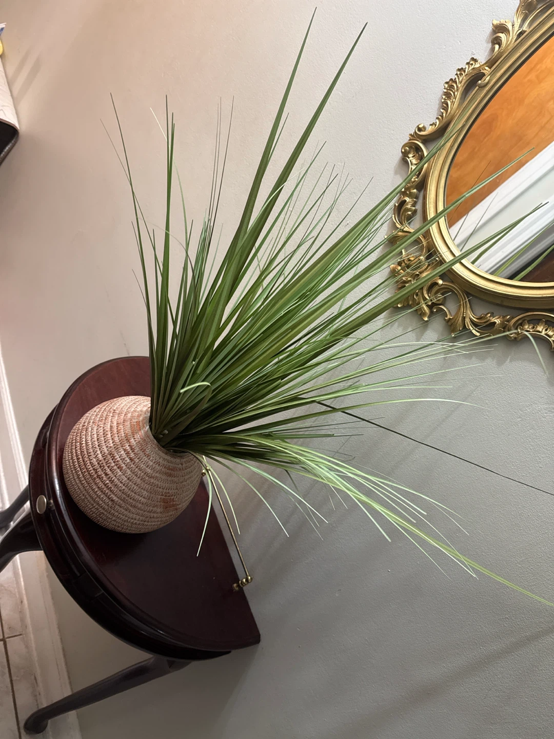Decorative Faux Grass Plant in Woven Basket Pot - photo 5