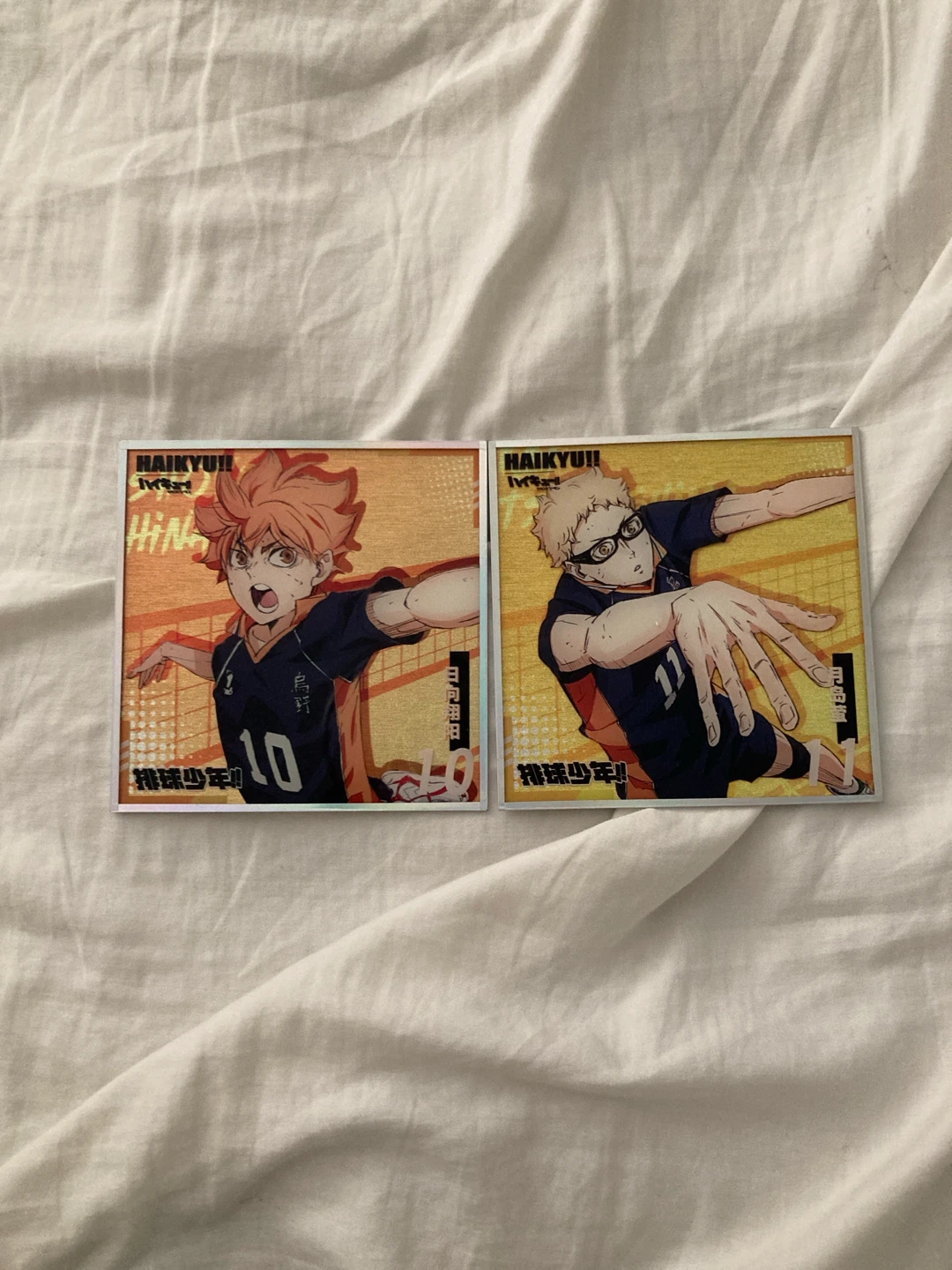 haikyu art stand (tsukishima and hinata)