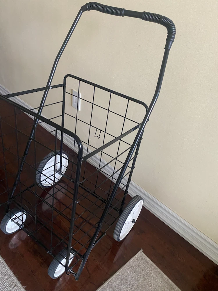 Black Wire Shopping Cart with Wheels