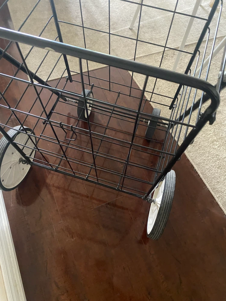 Black Wire Shopping Cart with Wheels - photo 2