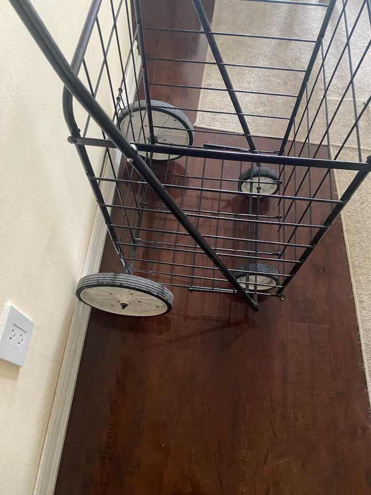 Black Wire Shopping Cart with Wheels - photo 3