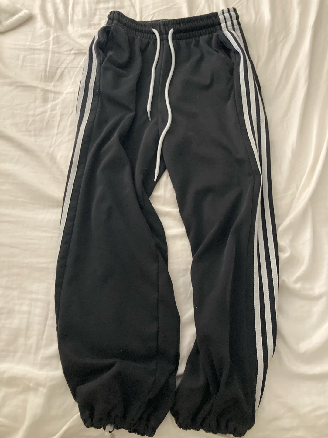 black and white trackpants