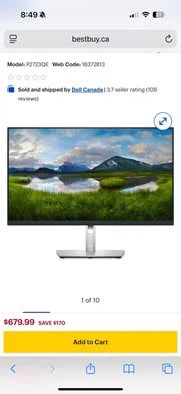 Dell 27 4K USB-C Hub Monitor - P2723QE (price firm)
