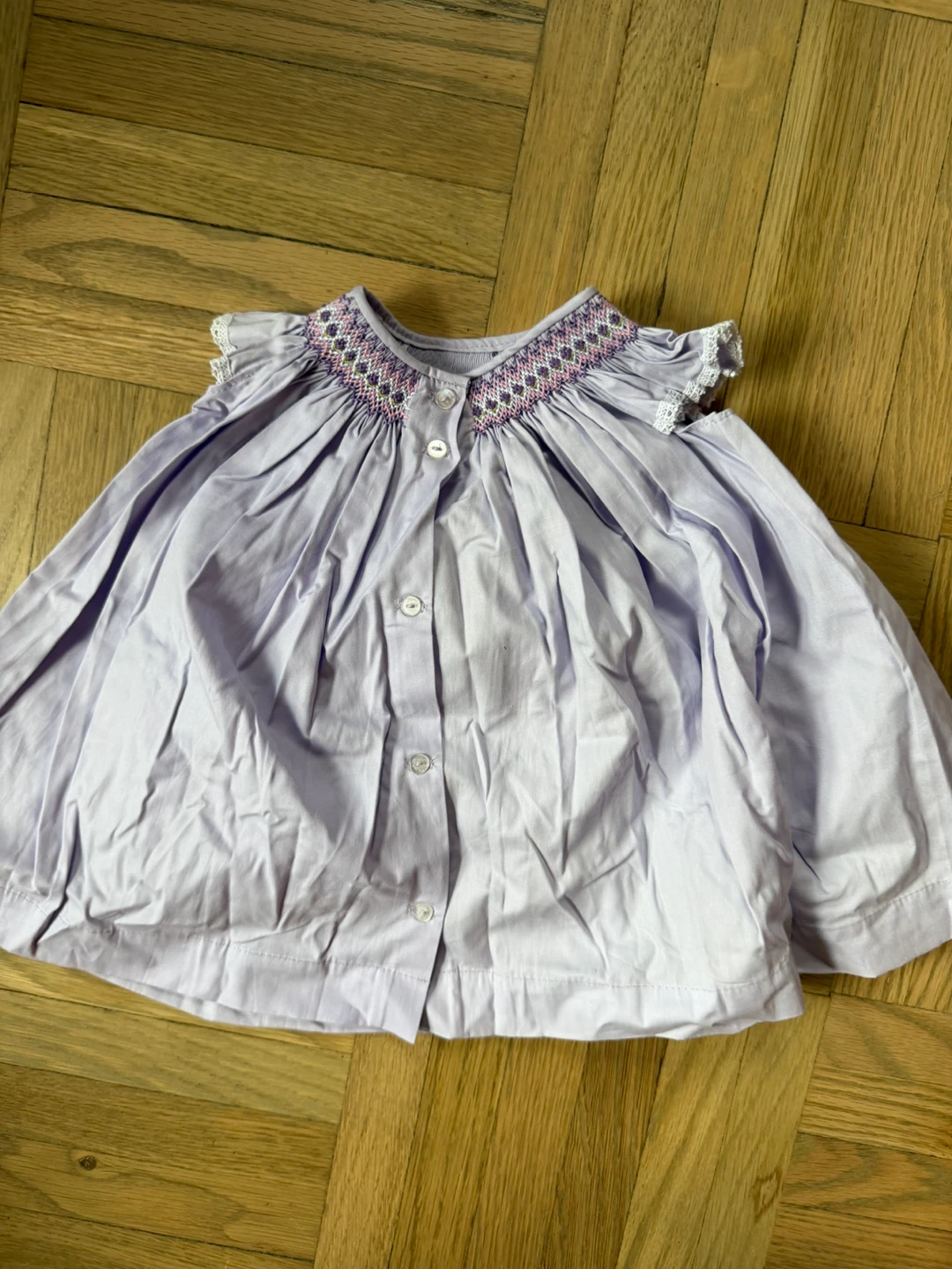 Brand new. Lavender Smocked Dress with Purple Embroidery - photo 2