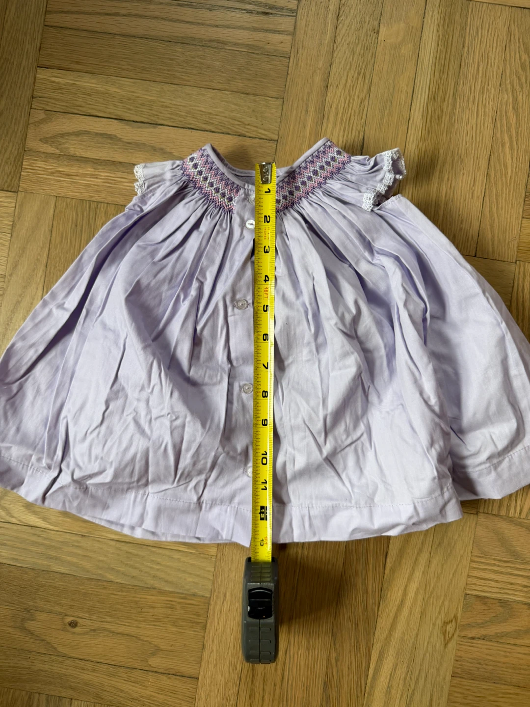 Brand new. Lavender Smocked Dress with Purple Embroidery - photo 3
