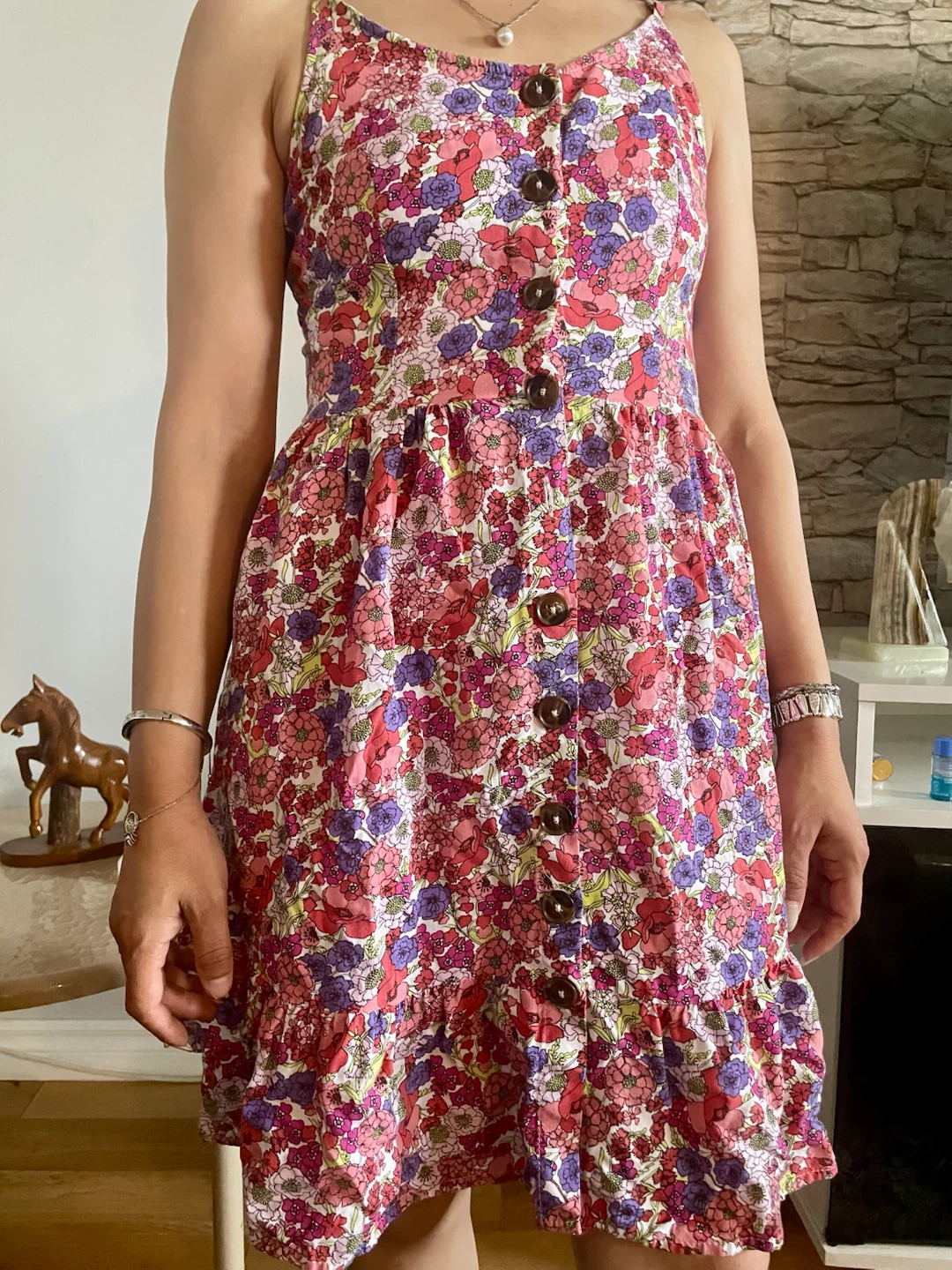 Floral Button-Front Mini Dress - photo 2