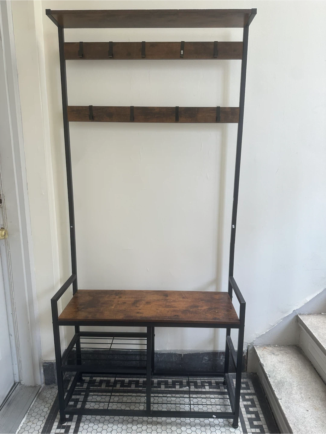 Hall Tree with Bench and Shoe Rack