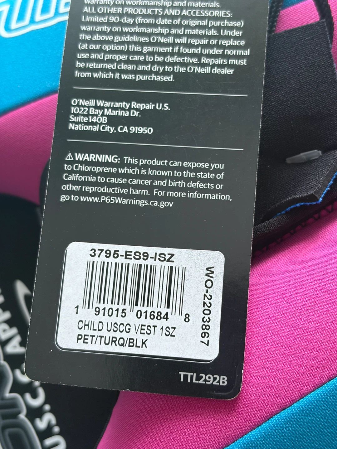 New O'Neill Child (30-50 lbs) Reactor USCG Life Jacket - photo 5