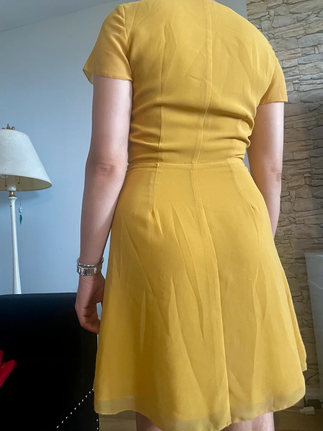 Yellow Button-Up Mini Dress - photo 2