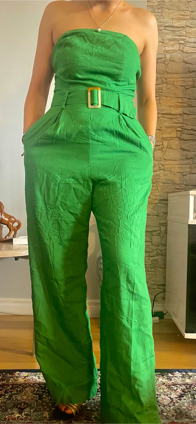 Green Strapless Jumpsuit
