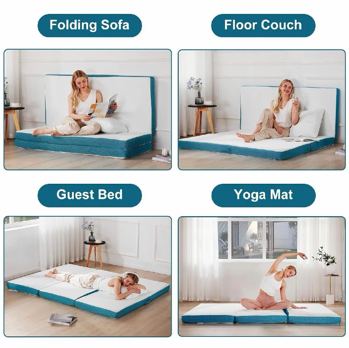 Folding Mattress Sofa Bed and pillow - photo 2