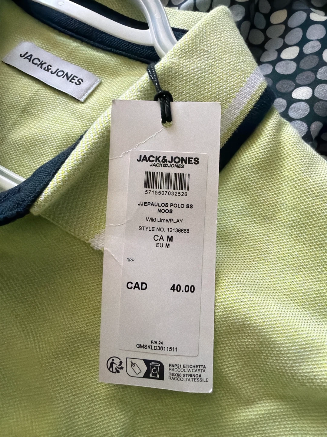 Jack & Jones Wild Lime/Play Polo Shirt - Size M - photo 2